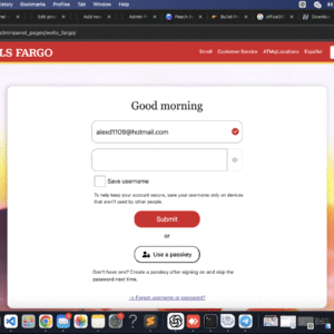 Wells Fargo Scam Page | Live Admin Panel Approve & Reject Non-Red