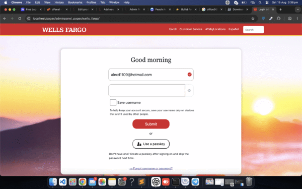 Wells Fargo Scam Page | Live Admin Panel Approve & Reject Non-Red