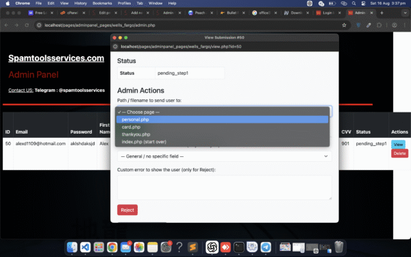 Wells Fargo Scam Page | Live Admin Panel Approve & Reject Non-Red - Image 4
