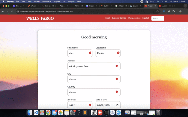 Wells Fargo Scam Page | Live Admin Panel Approve & Reject Non-Red - Image 3