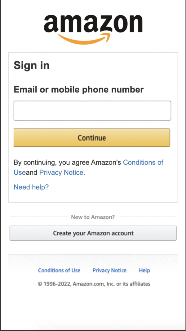 Amazon Non Red Scam Page | Mobile Responsive